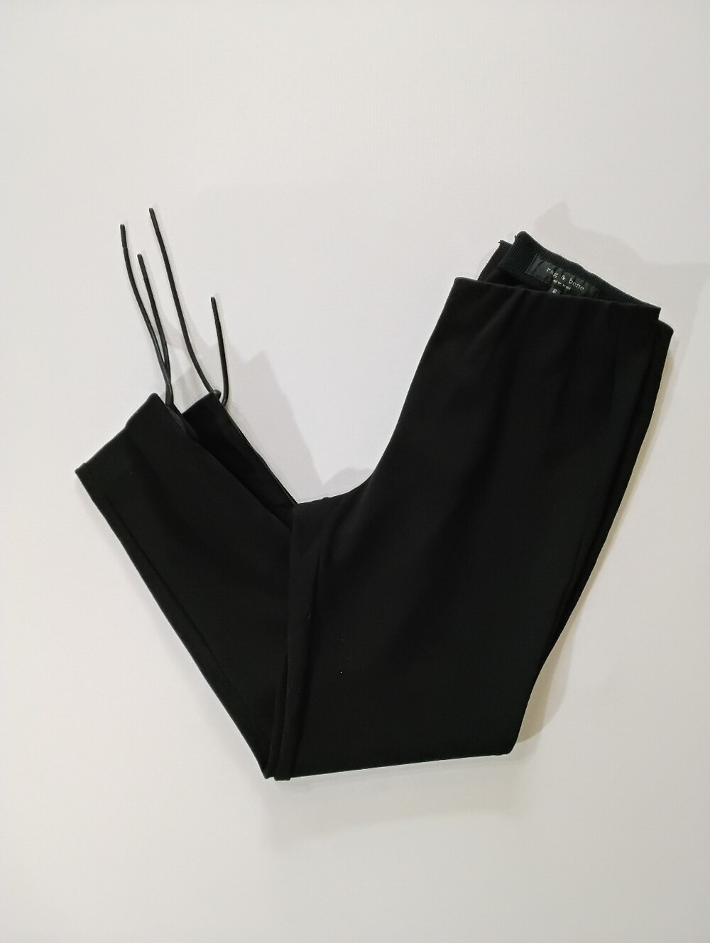 Rag & Bone Stirrup Stretch Pants Womens Size 6 Black Lace Up Ankle Whimsigoth